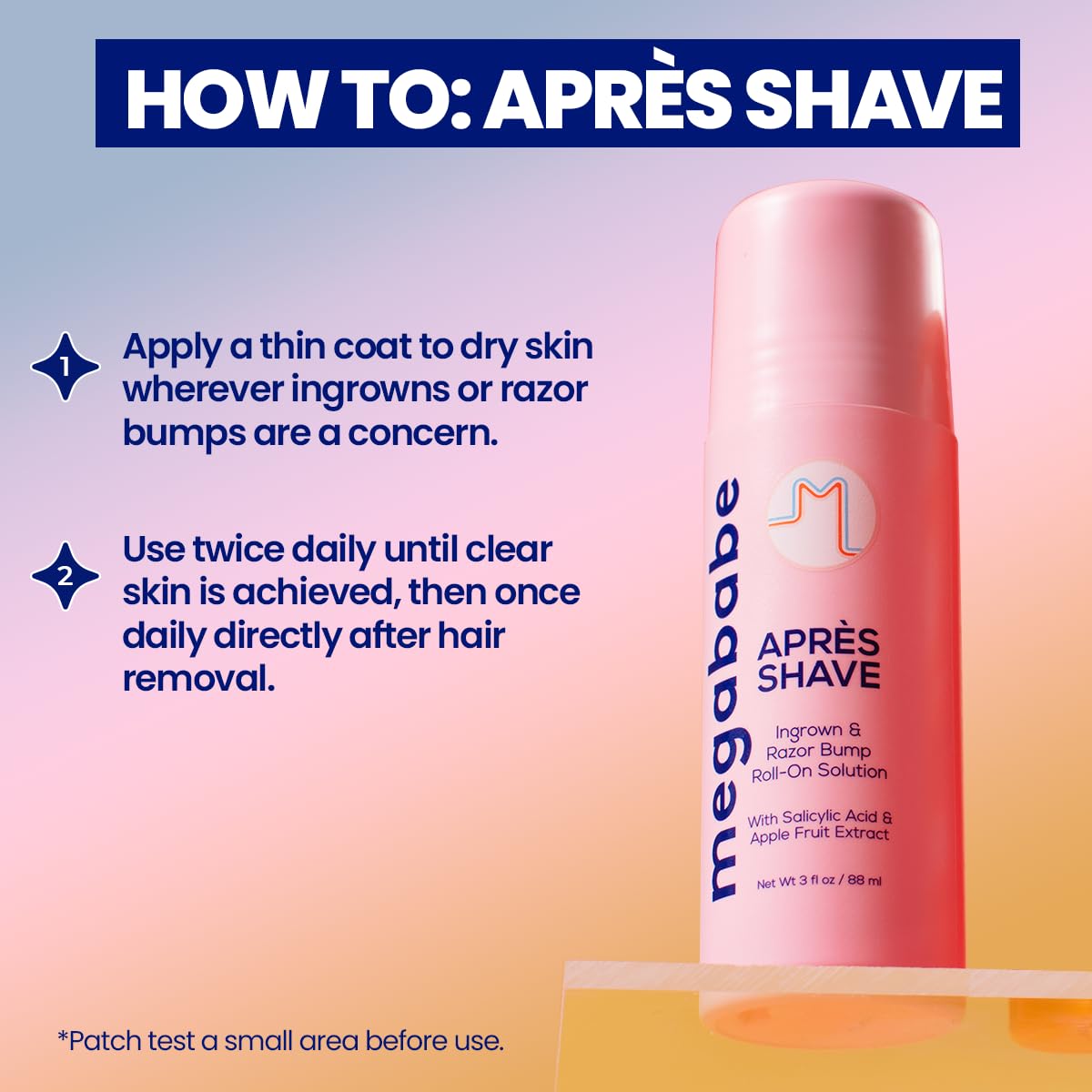 Megababe Après Shave uso en todas las zonas depiladas: bikini, axilas y más