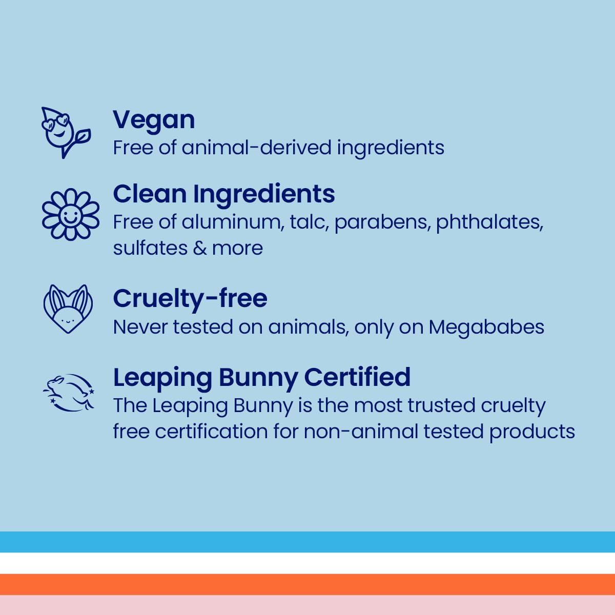 Megababe Beachy Pits deodorant label closeup emphasizes aluminum-free claim.