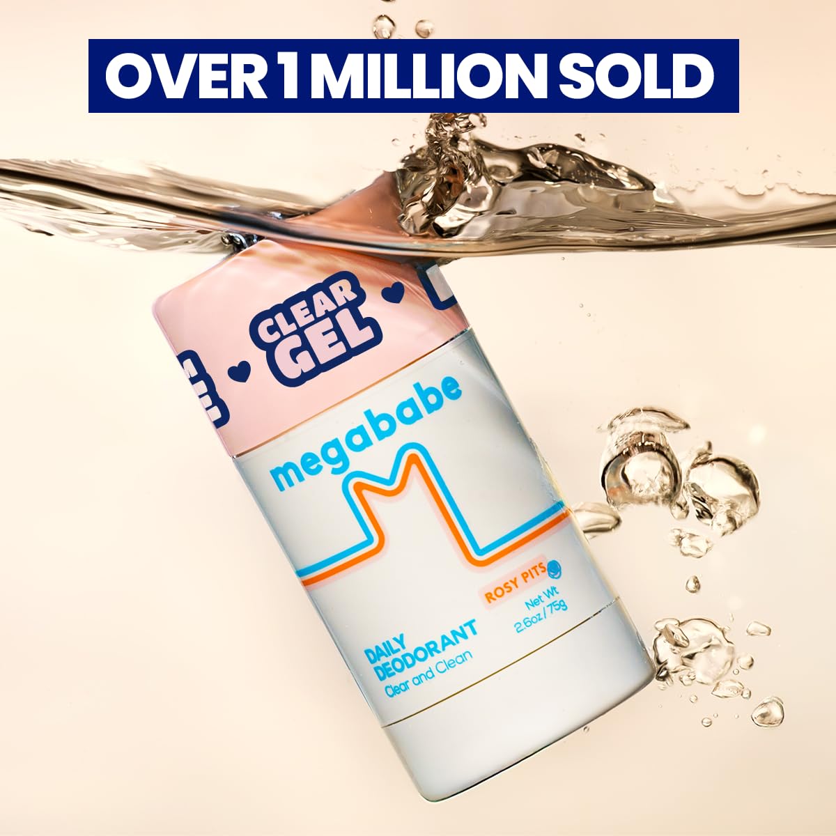 Megababe Daily Deodorant Rosy Pits clear glide without white residue