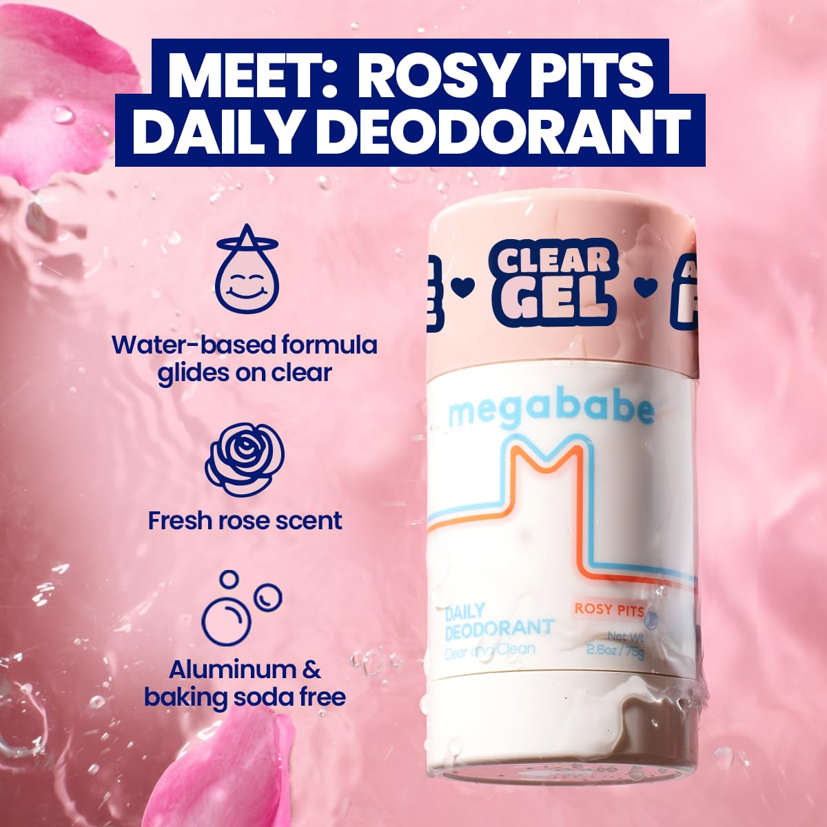 Megababe Daily Desodorante, ingredientes naturales para uso diario sin aluminio