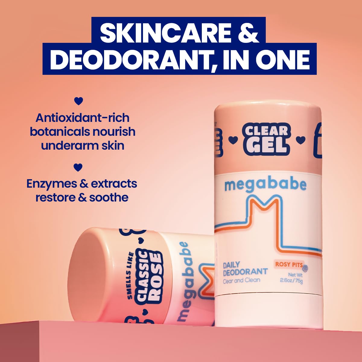 Desodorante Megababe transparente, ideal para ropa sin dejar manchas