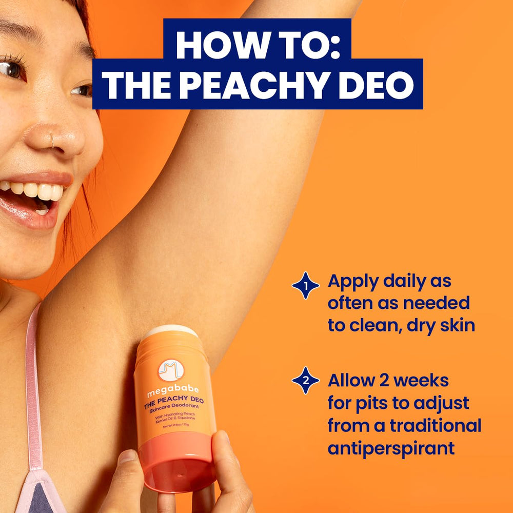 Megababe Peachy Deo, aplicación rápida para rutinas ocupadas.