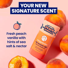 Megababe Peachy Deo, envase externo con fórmula sin aluminio y fragancia equilibrada.