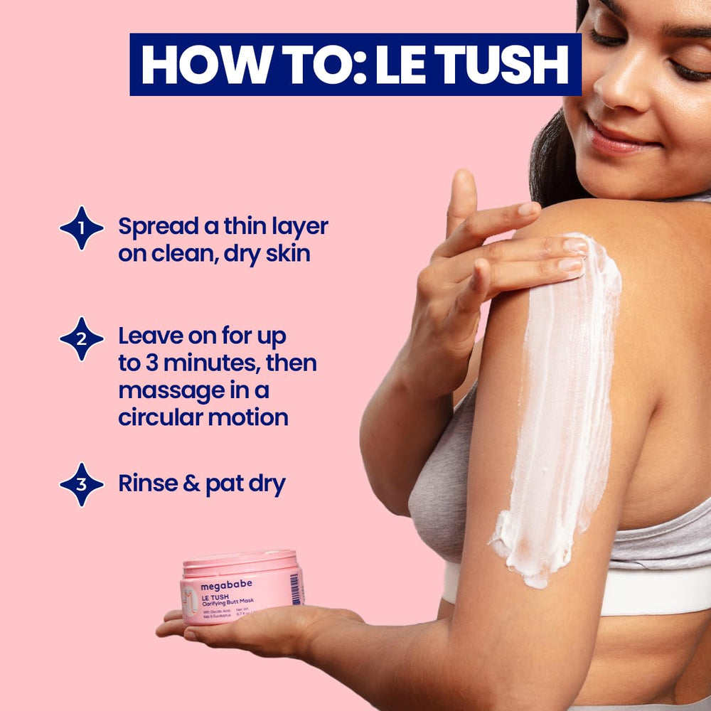 Extracto de algas y escualano en Megababe Le Tush para hidratación profunda.