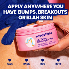 Megababe Le Tush con ácido glicólico, málico y azelaico para renovar la piel.
