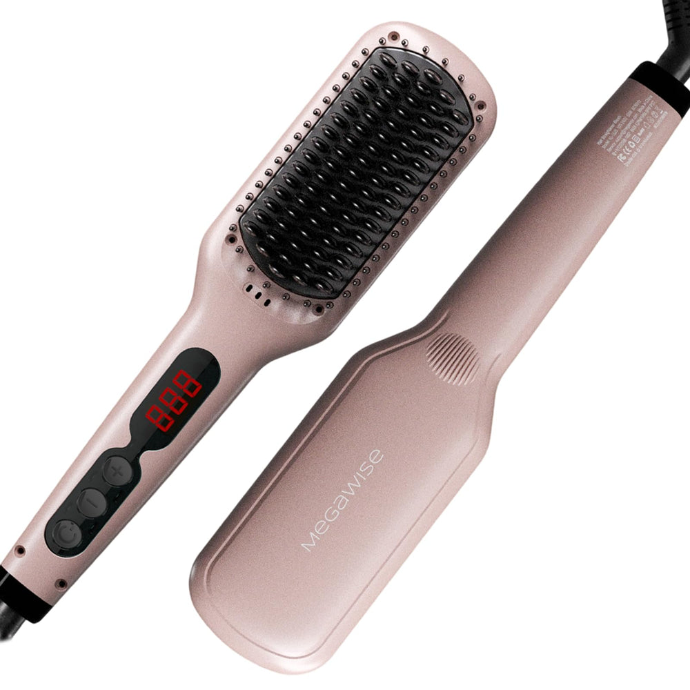 MEGAWISE Pro cepillo alisador cerámico iónico suaviza el cabello y reduce el frizz