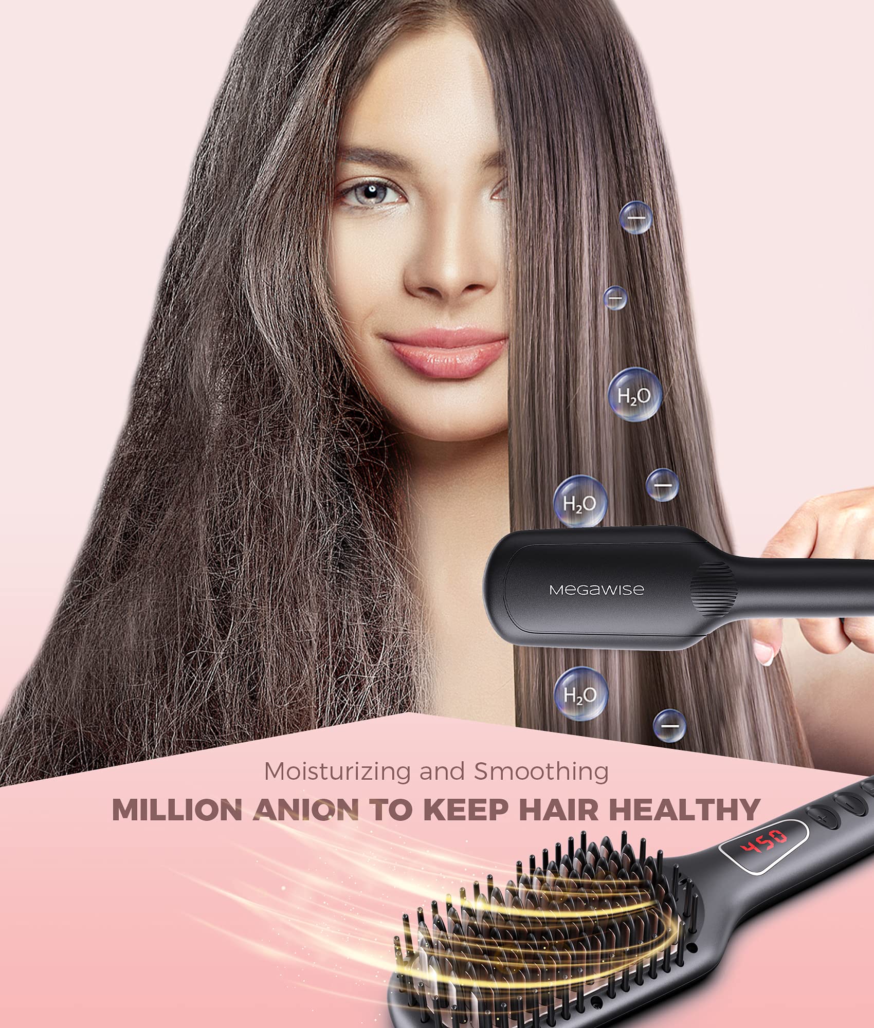 MEGAWISE Pro dientes nano cerámicos protegiendo el cabello durante el peinado
