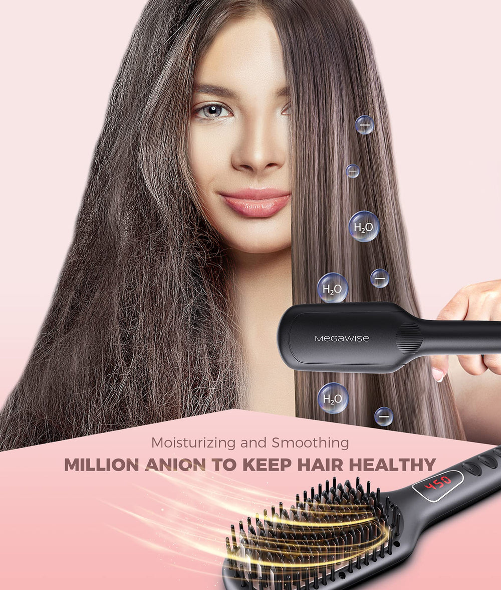 MEGAWISE Pro dientes nano cerámicos protegiendo el cabello durante el peinado