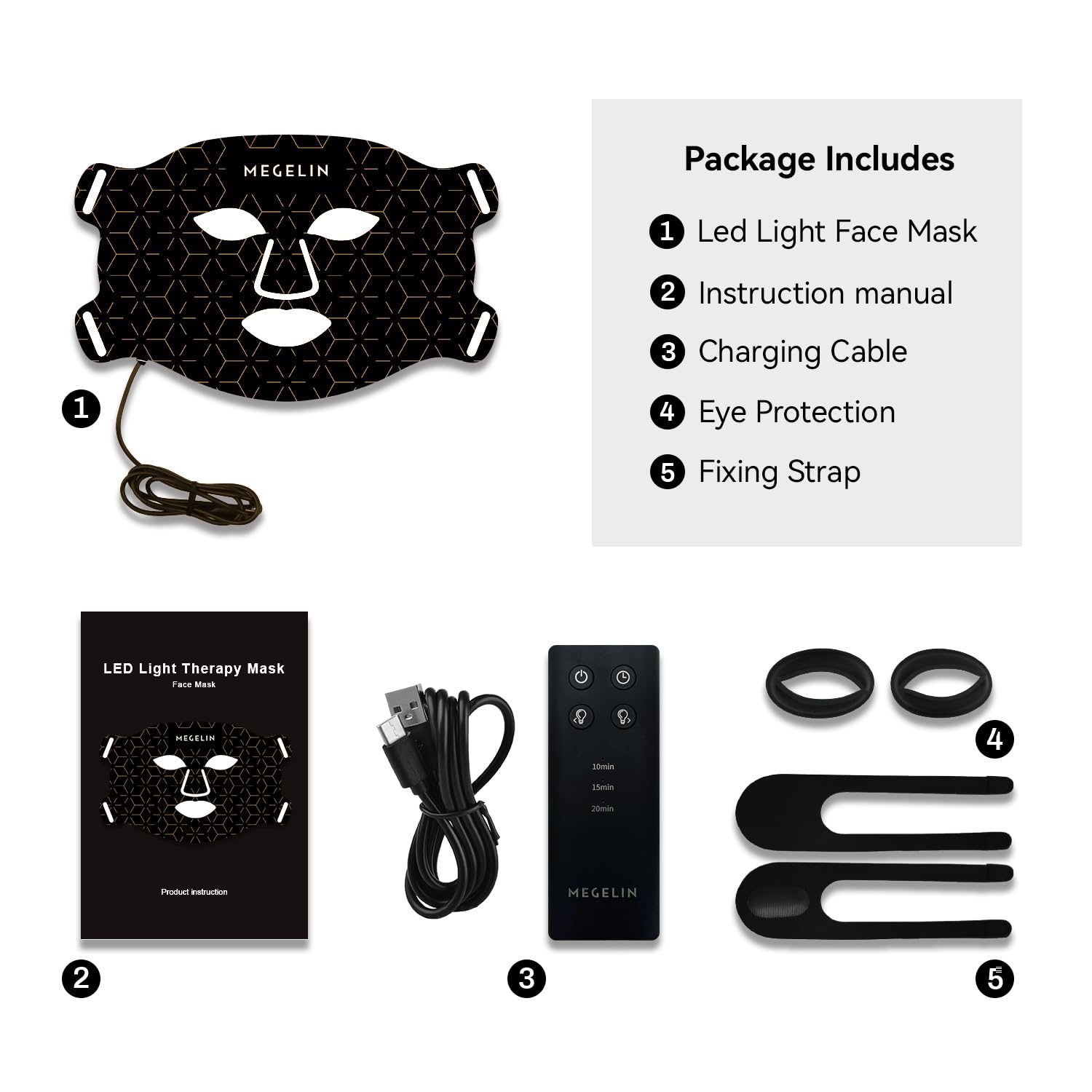 MEGELIN regalo ideal: máscara de luz para cuidado facial en casa.