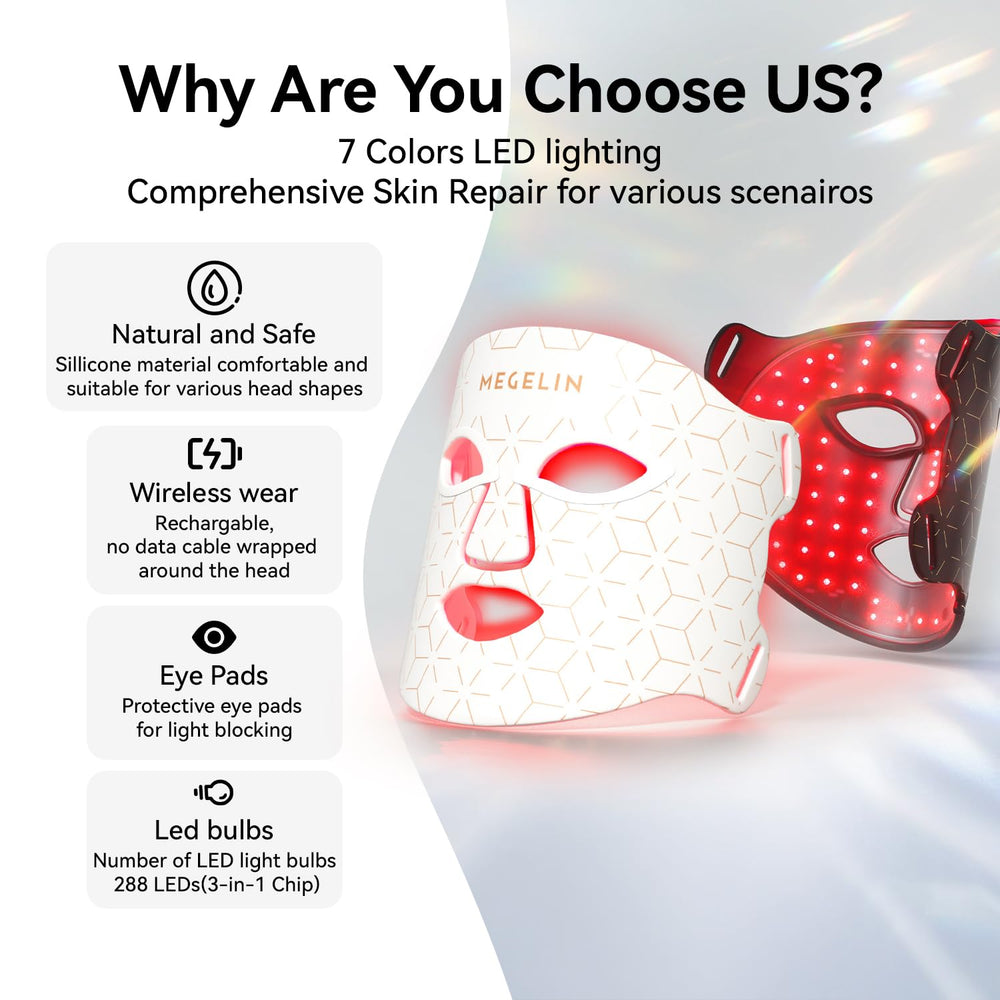 MEGELIN máscara facial, silicona flexible y suave para uso sin irritación.