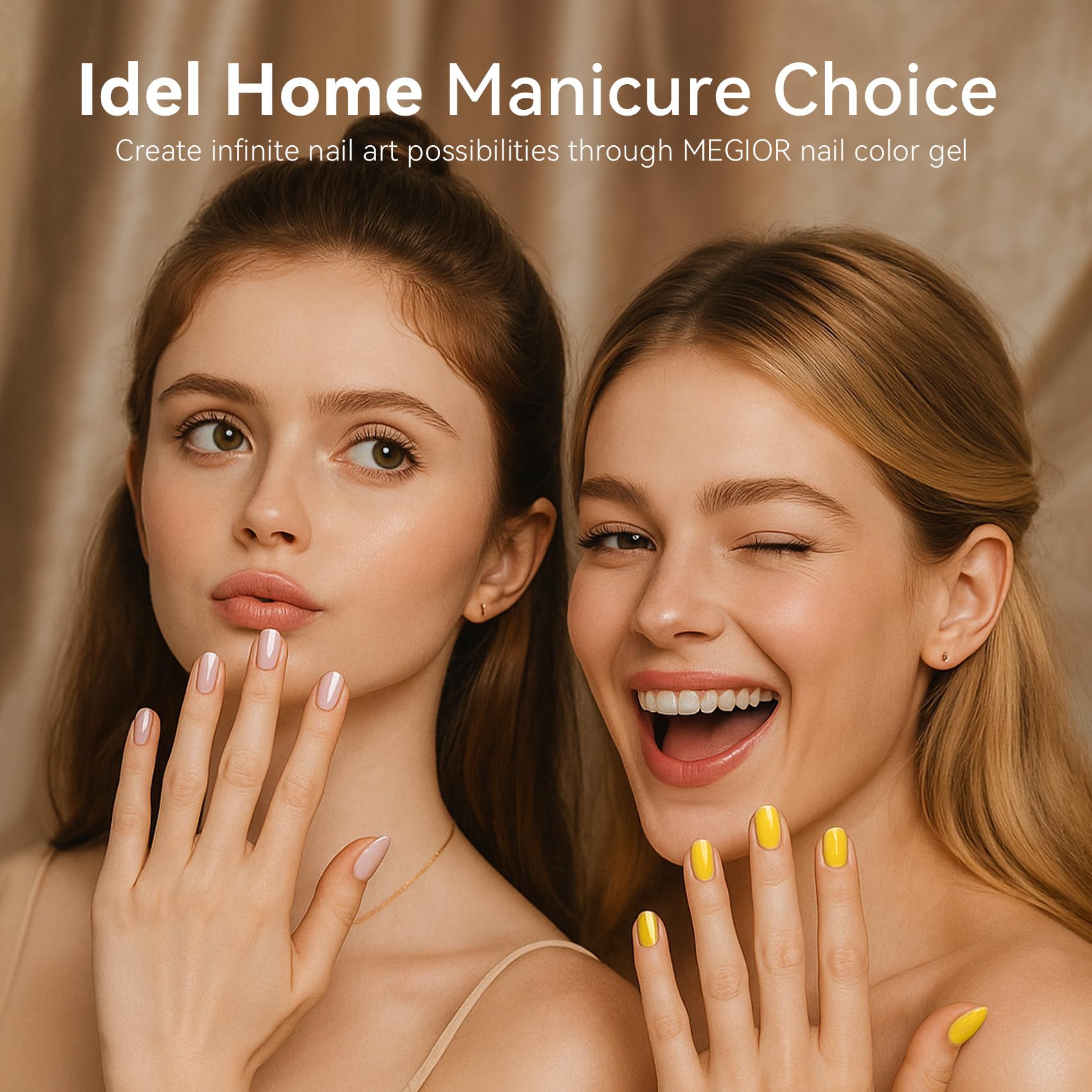 MEGIOR Esmalte gel dorado, perfecto para fiestas y eventos.