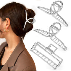 Pinzas Mehayi grandes de metal para pelo: sujeción firme para cabello grueso.