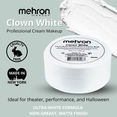 Mehron Clown White ofrece cobertura alta para grandes áreas con menos producto.