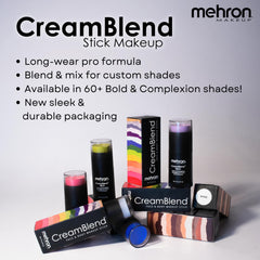 Mehron CreamBlend Stick: cobertura duradera para sesiones prolongadas.