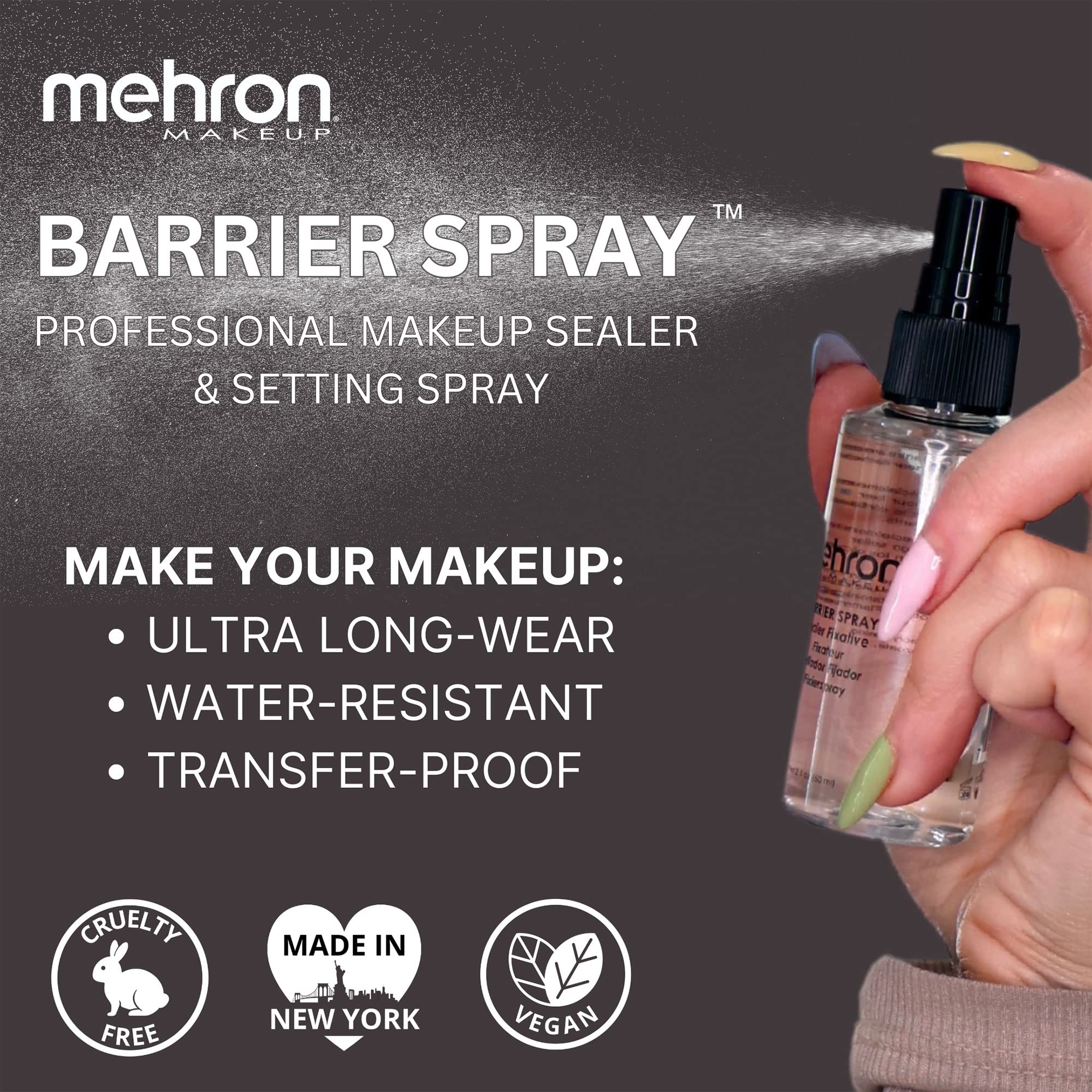 Mehron fijador maquillaje escenarios: adecuado para escenas con luces intensas.