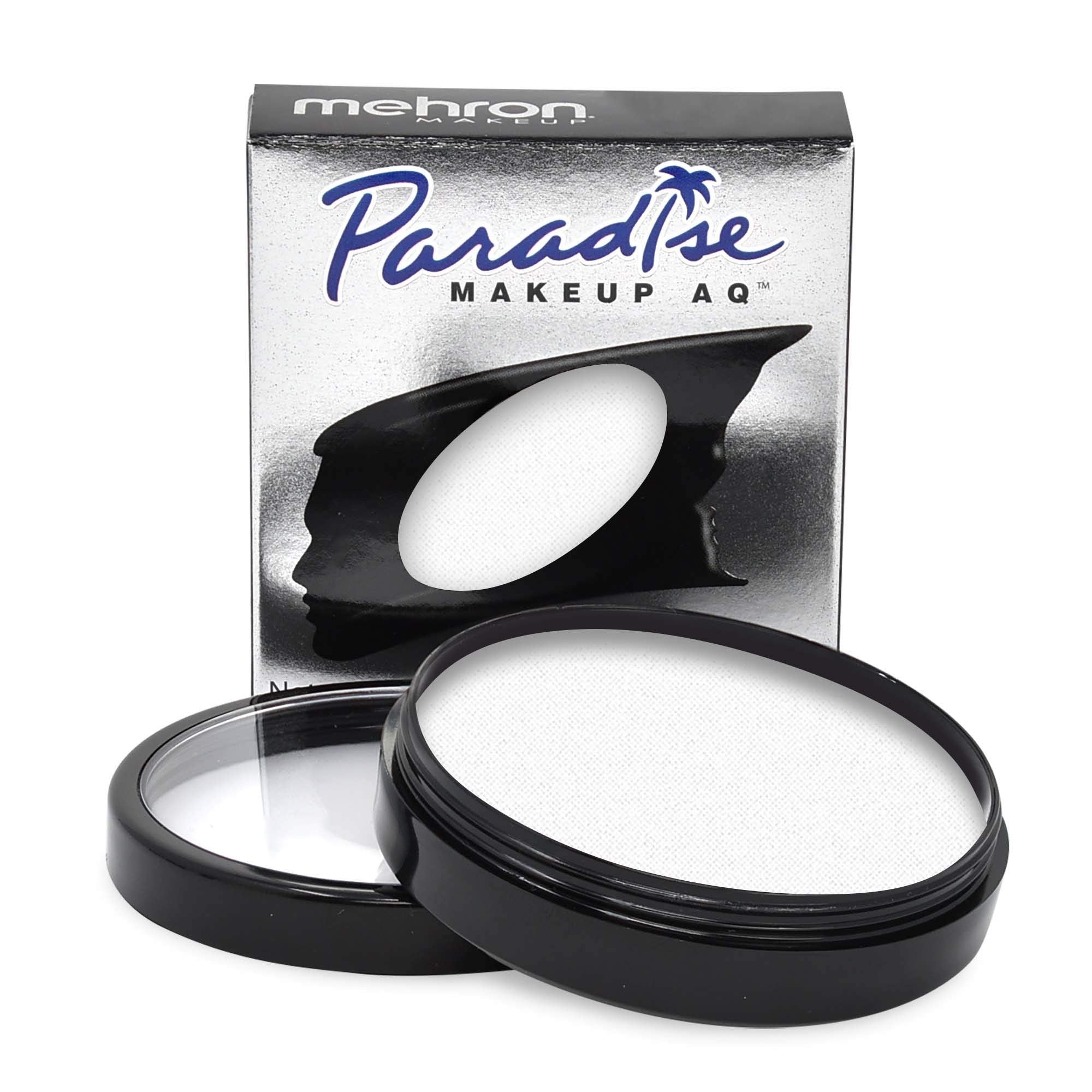 Mehron Paradise AQ Pro blanco: bote para rostro y cuerpo, flujo suave y fácil.