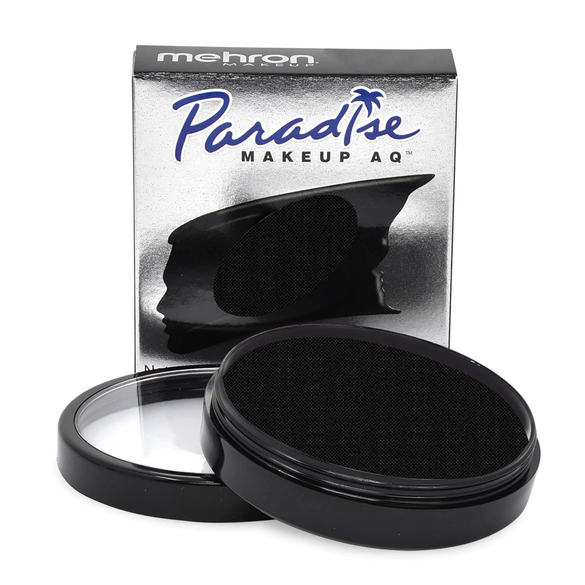 Mehron Paradise Makeup AQ, pintura facial negra para maquillaje de escena intenso.