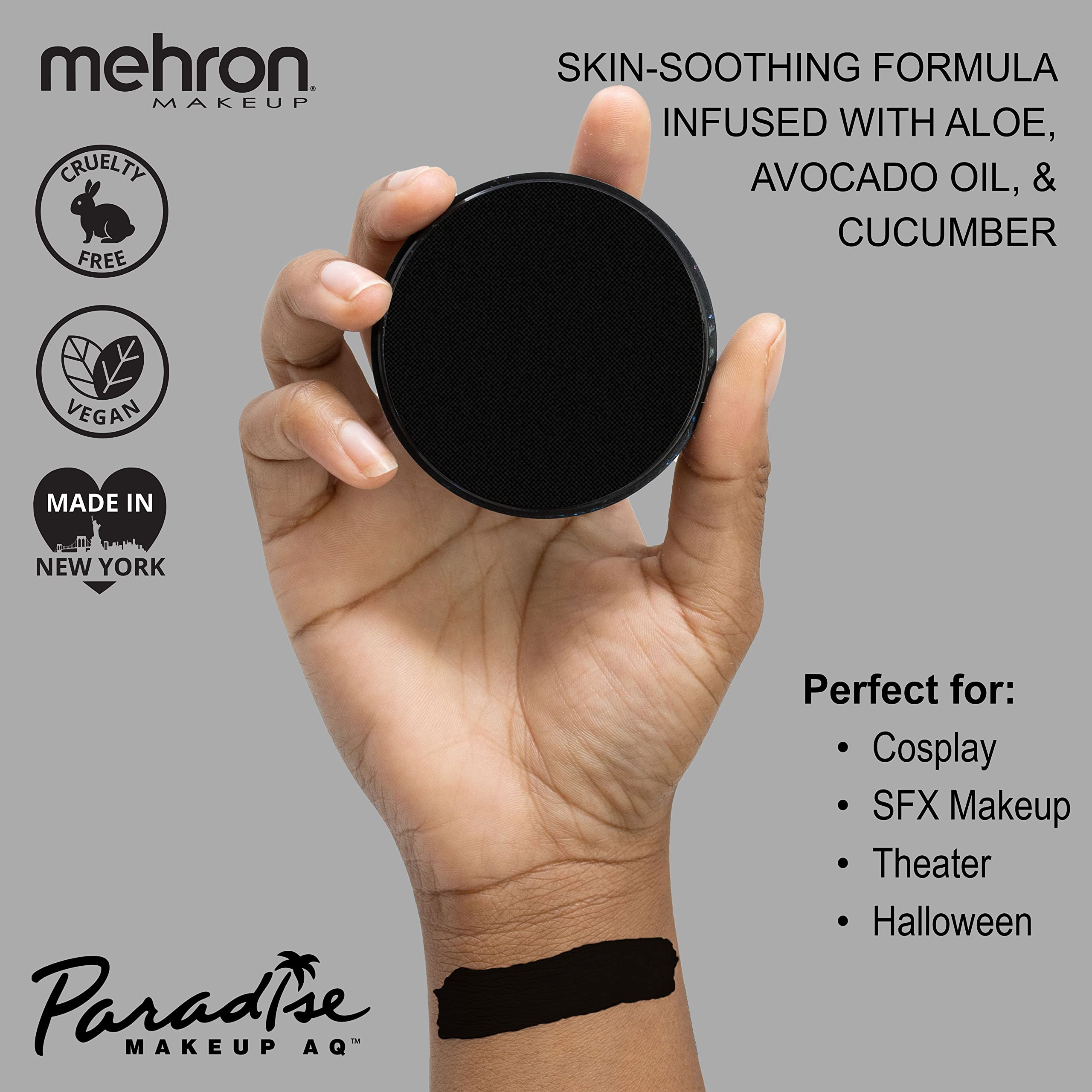 Mehron Paradise Makeup AQ, pintura corporal colorida lista para crear diseños.