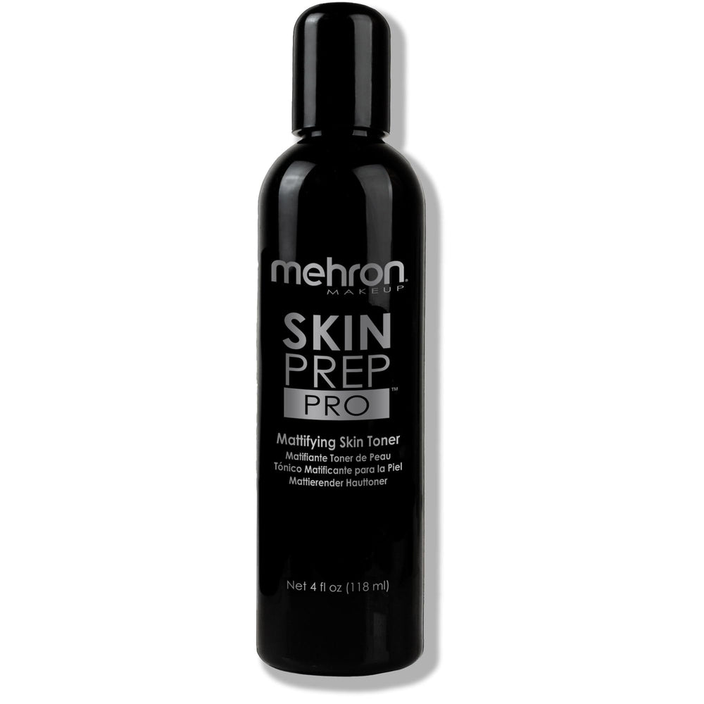Mehron Skin Prep Pro, tónico en botella de 120 ml para acabado mate duradero.
