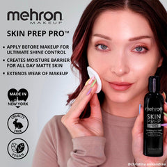 Tónico incoloro de Mehron prepara la piel sin fragancias para todos.