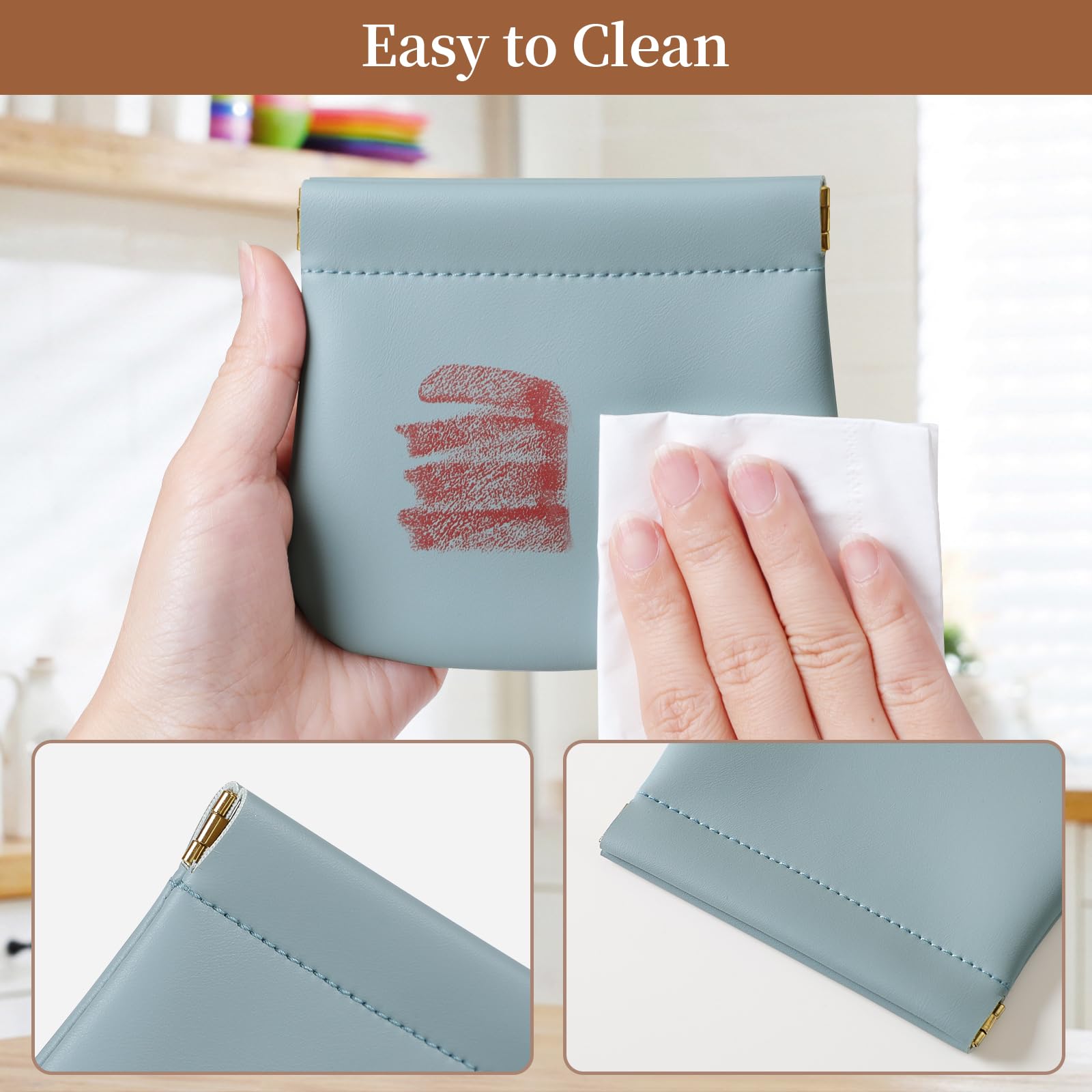 MEIBOOCH organizador compacto azul para joyas, manteniendo pendientes y collares ordenados.