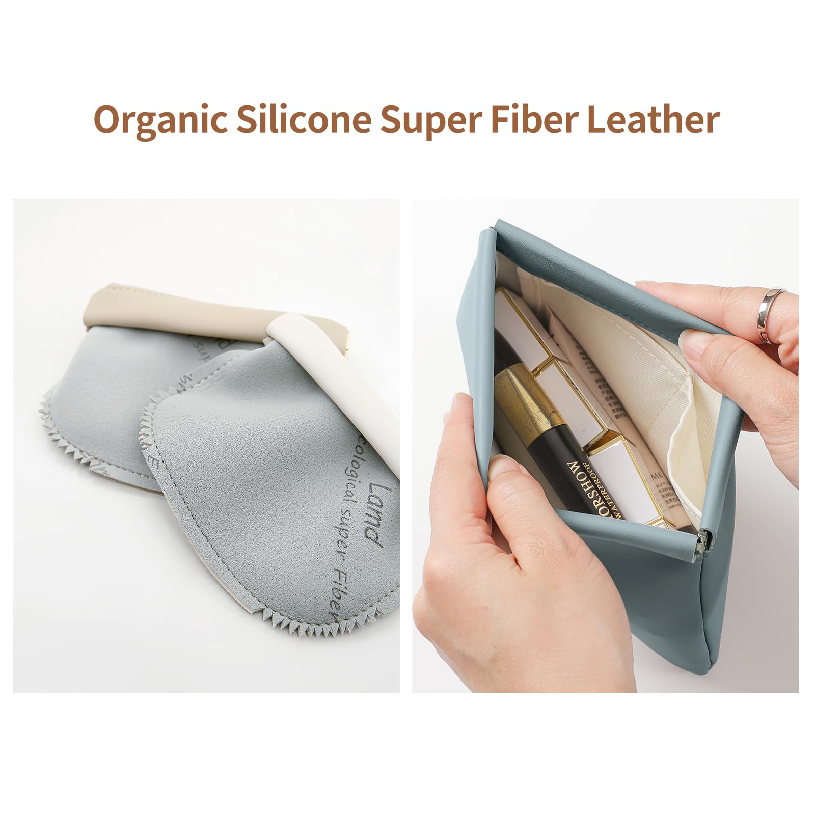 MEIBOOCH funda azul para cosméticos, accesorio práctico para viajar ligero.