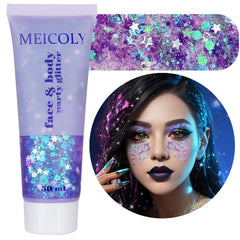 MEICOLY brillo para cabello lila claro, ideal para peinados con purpurina.