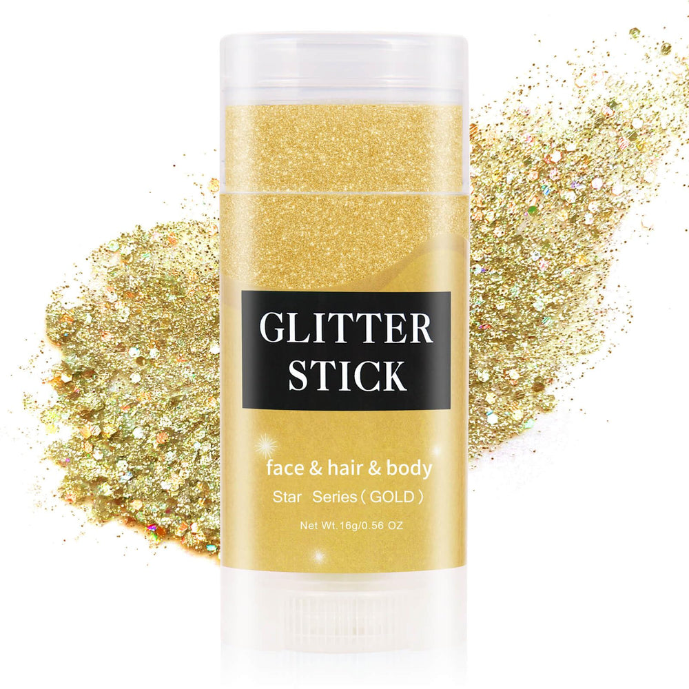 Meicoly brillo dorado en rostro para look festivo y luminoso