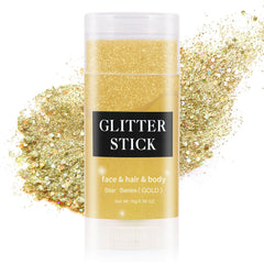 Meicoly brillo dorado en rostro para look festivo y luminoso