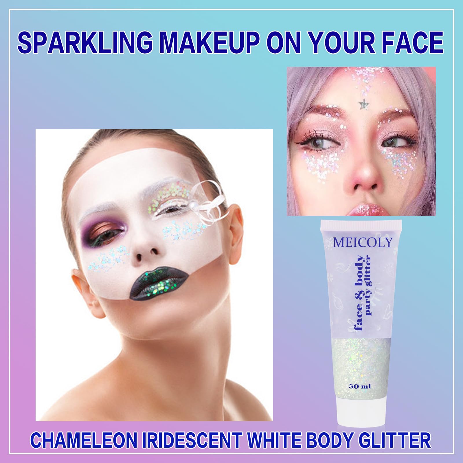 Meicoly Chameleon brillo efecto hielo para looks festivos duraderos