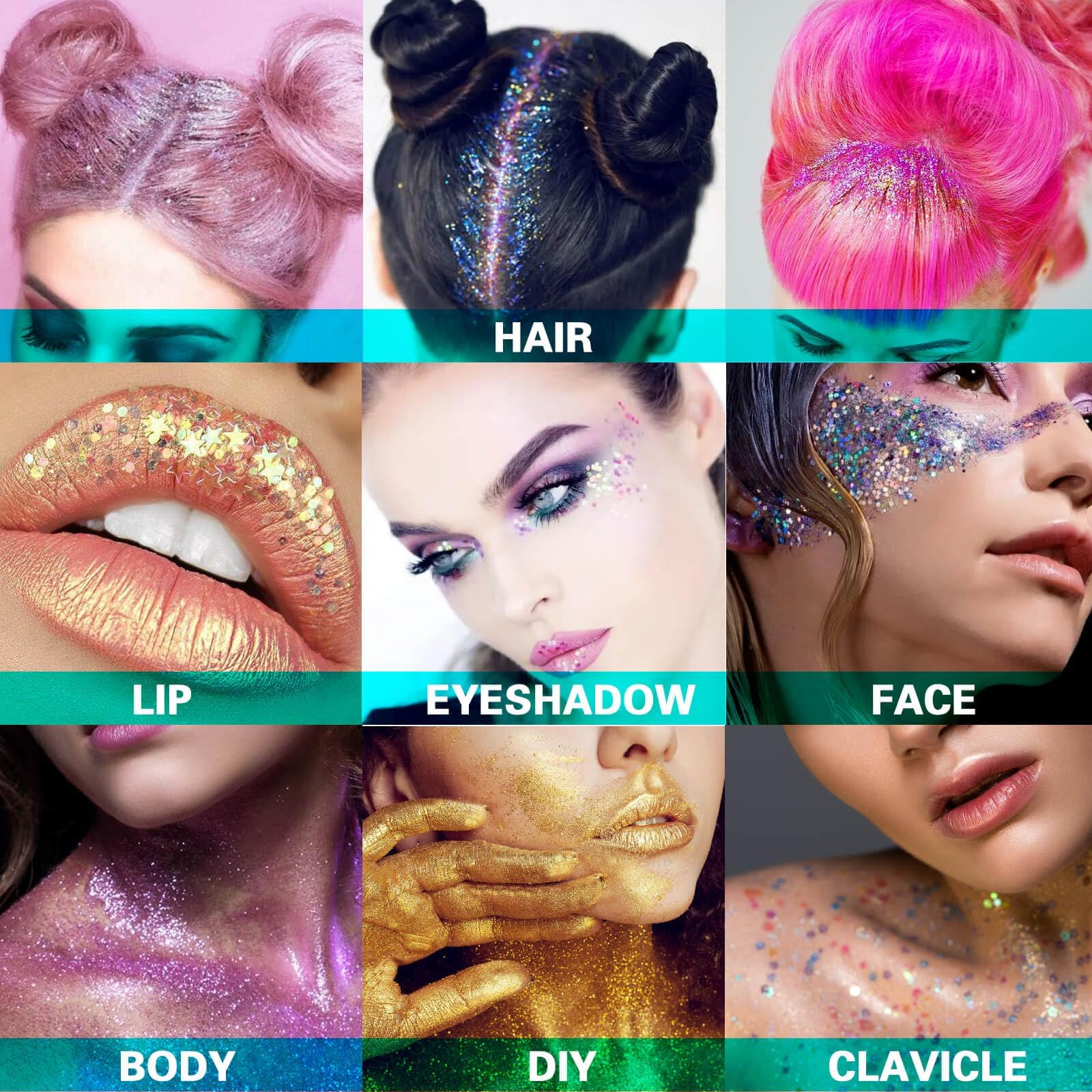 Meicoly Chameleon brillo para festivales y fiestas con efecto cambiante