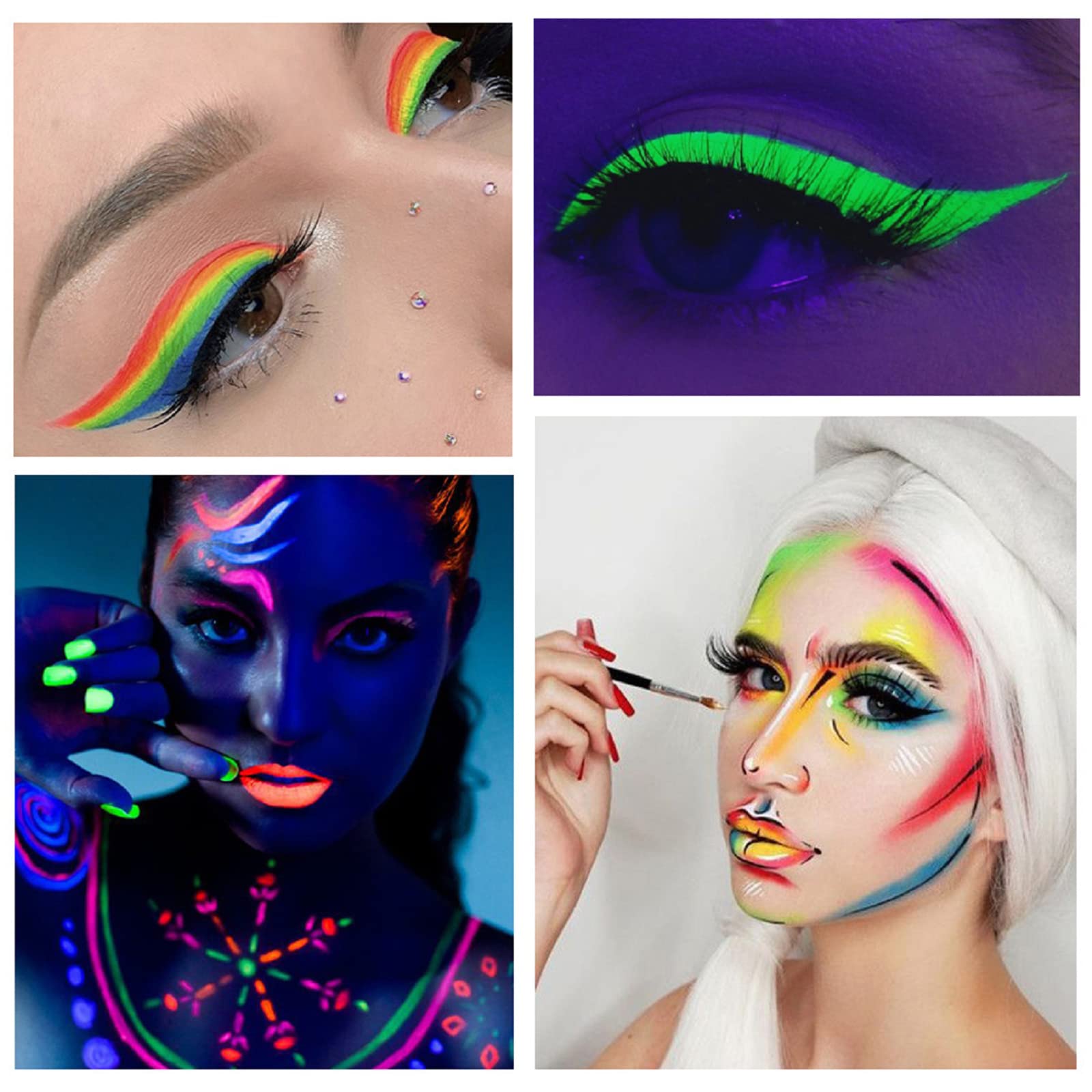 MEICOLY delineador agua activado UV naranja, combinaciones creativas para looks.