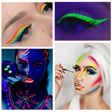 MEICOLY delineador agua activado UV naranja, combinaciones creativas para looks.