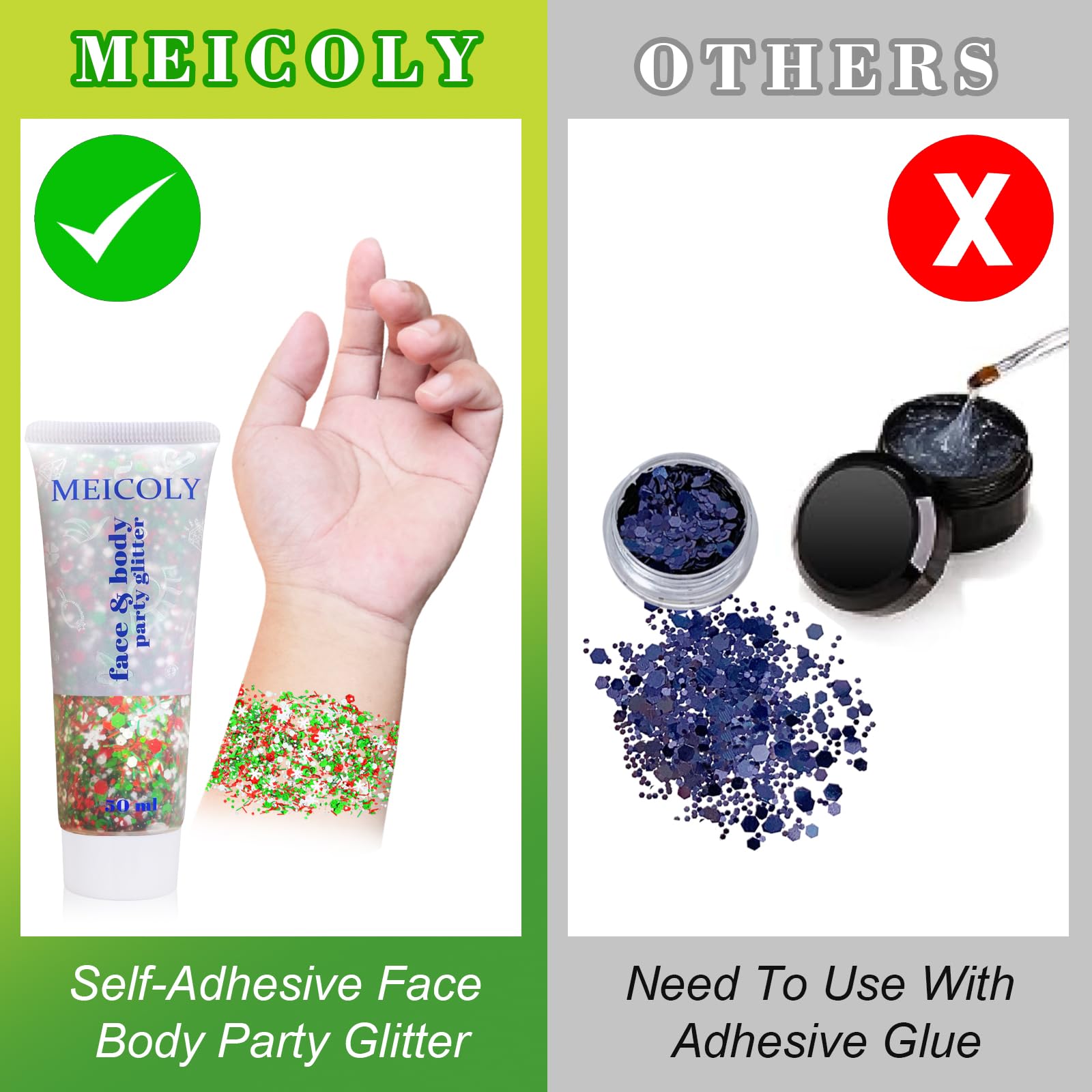 MEICOLY gel brillo ojos labios: realza rasgos con brillo holográfico.