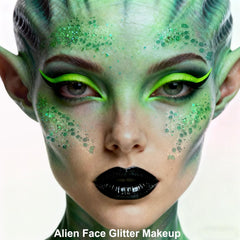 MEICOLY glitter ojos verde: acento llamativo para maquillaje de ojos.