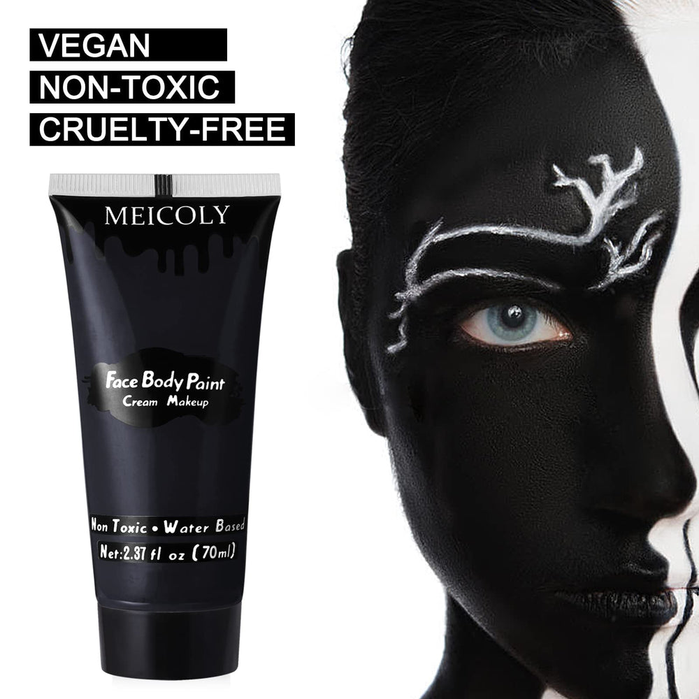 MEICOLY maquillaje negro para payaso: cobertura intensa y deslizamiento suave
