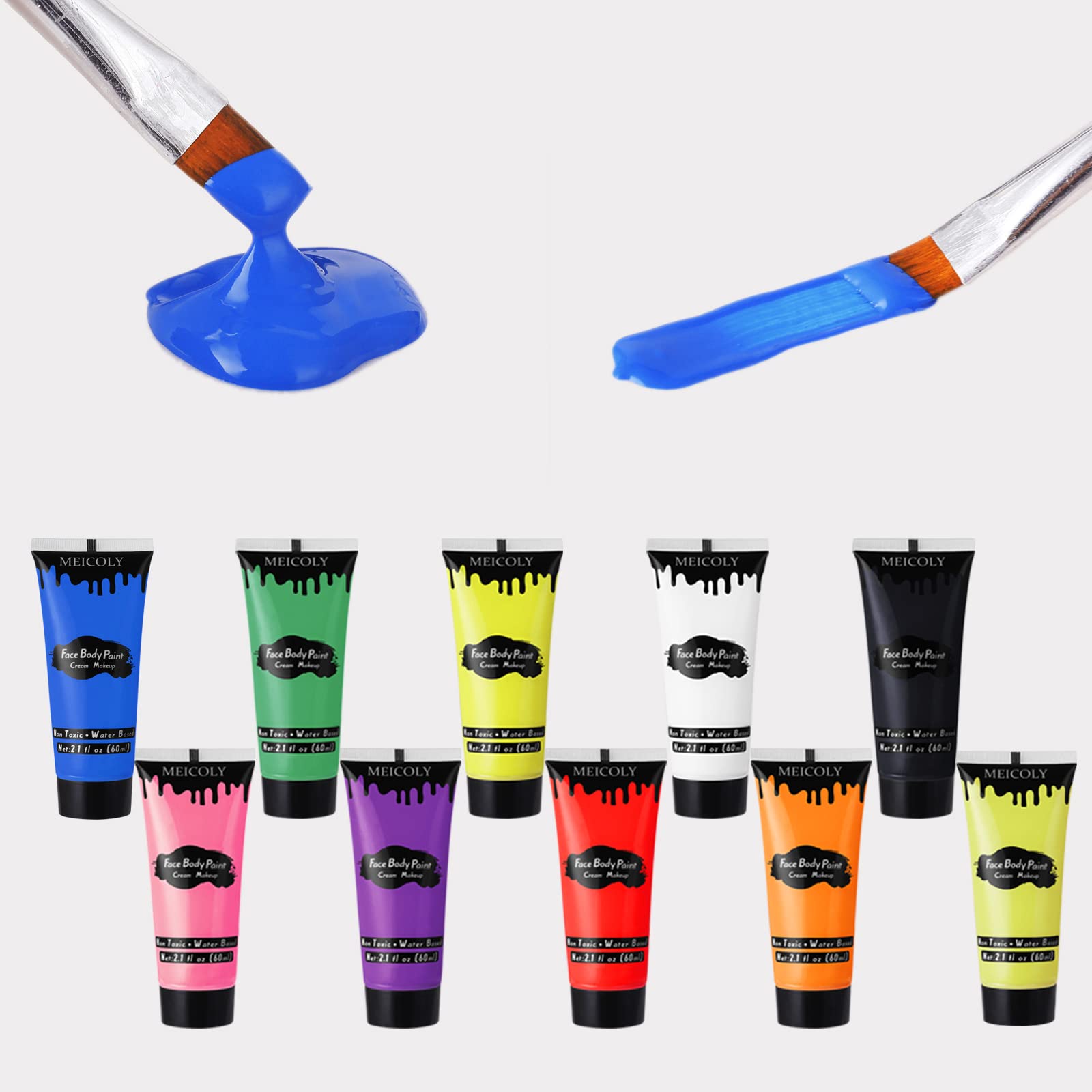 MEICOLY pintura de base agua, lavado fácil con agua y jabón.