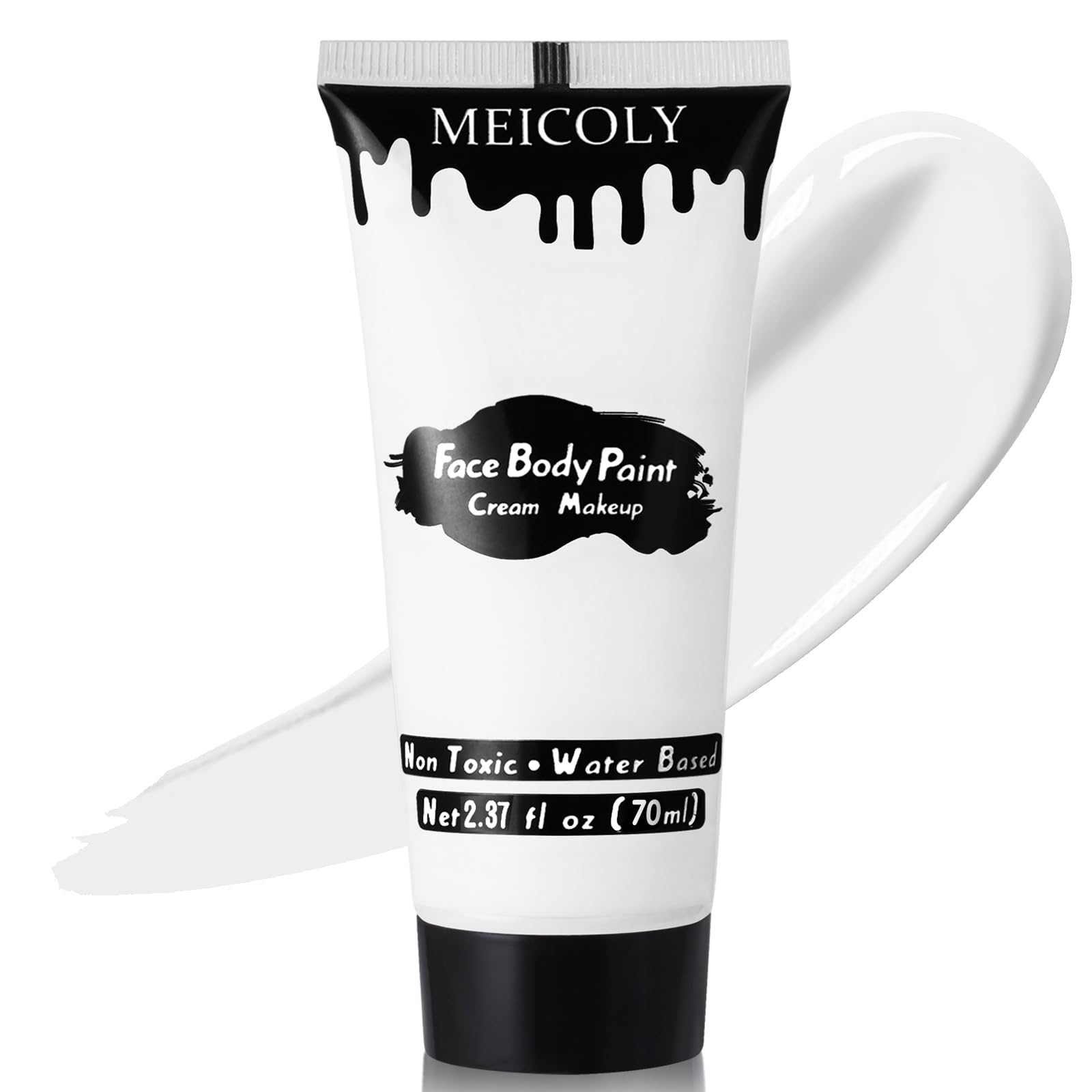 Pintura MEICOLY blanca crema para cara y cuerpo con alta pigmentación.