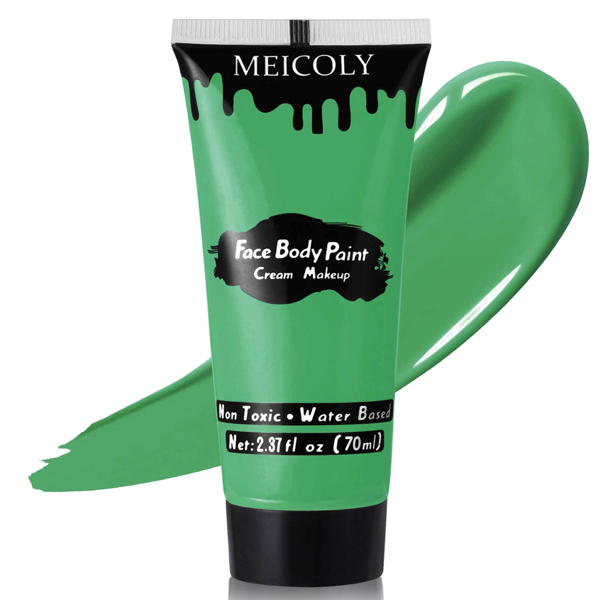 MEICOLY pintura cara y cuerpo verde de alta pigmentación para cobertura total.