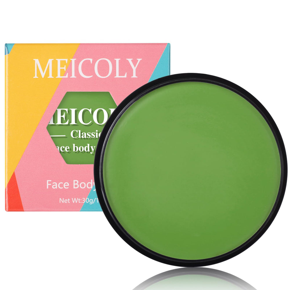 Pintura de cara verde MEICOLY para Día de San Patricio, fácil de aplicar.