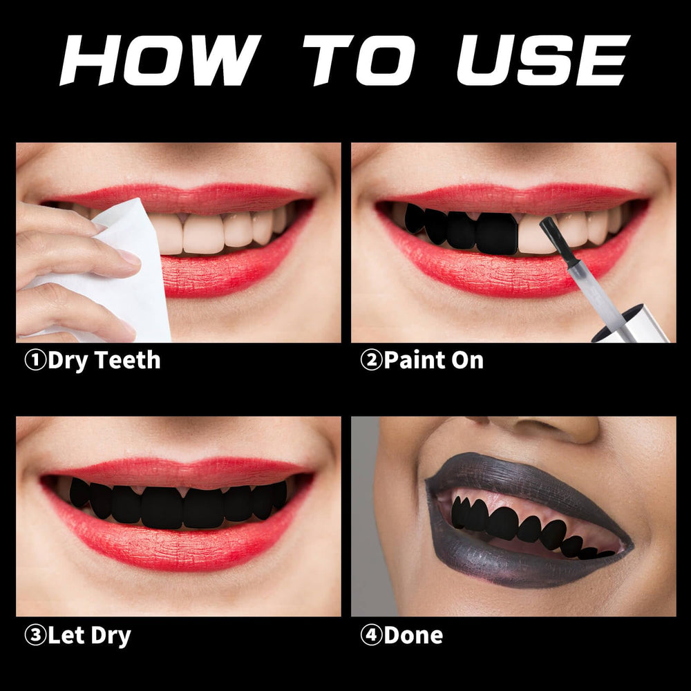 MEICOLY pintura dental negra cobertura versatil para dientes ficticios