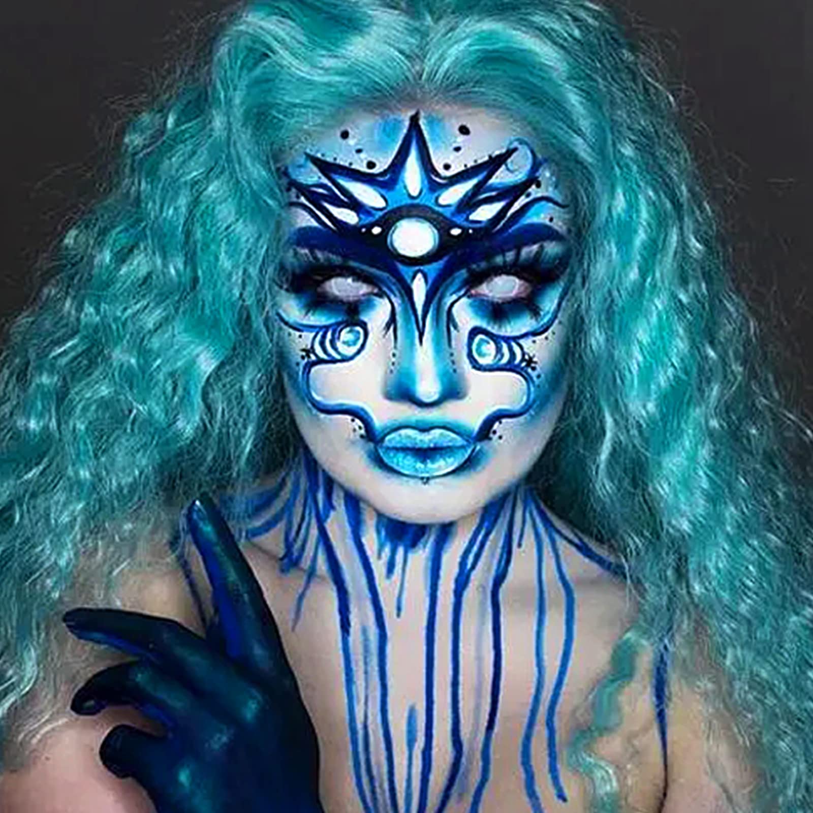 MEICOLY pintura azul para Halloween SFX, efecto llamativo en piel.