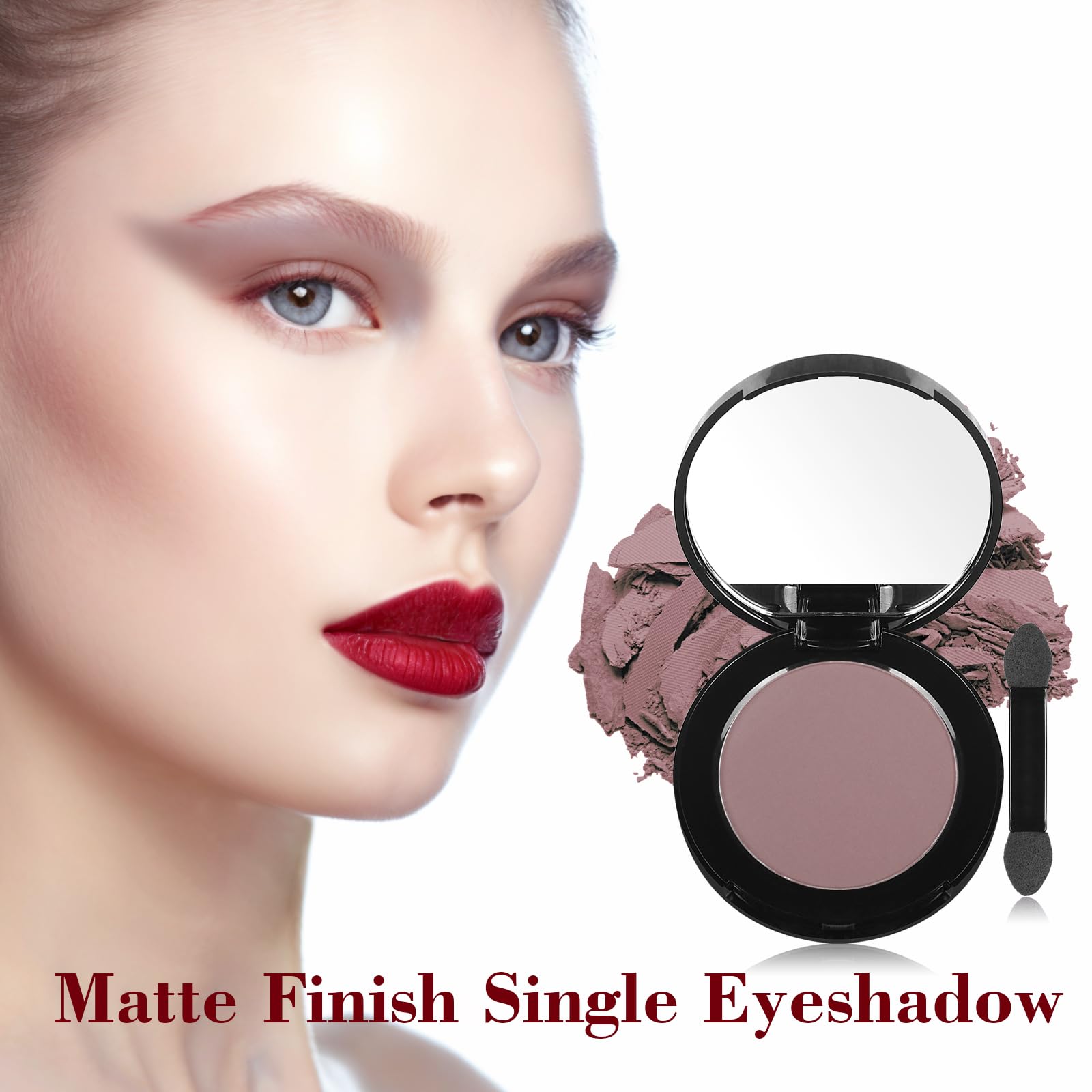 Sombra MEICOLY mauve de acabado mate con espejo para arreglos rápidos.