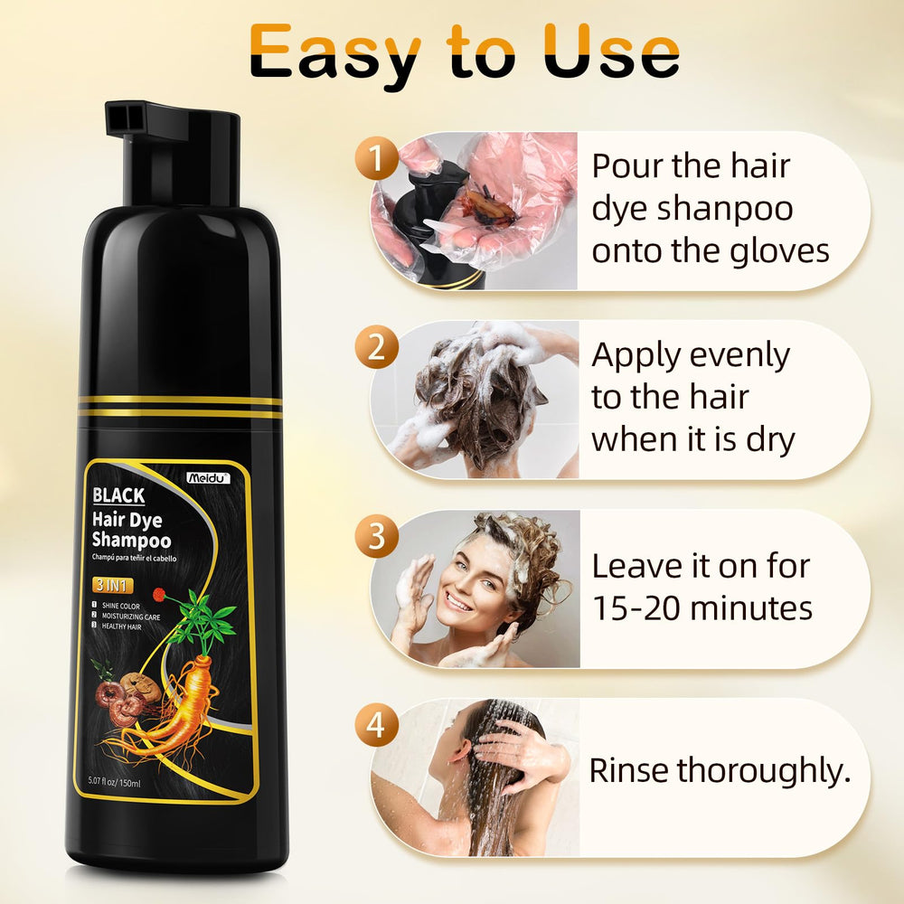 Meidu Champú Tinte Cabello: ingrediente ginseng para cuidado suave.
