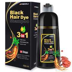 Meidu Shampoo Shop botella negro cubre canas con color natural.
