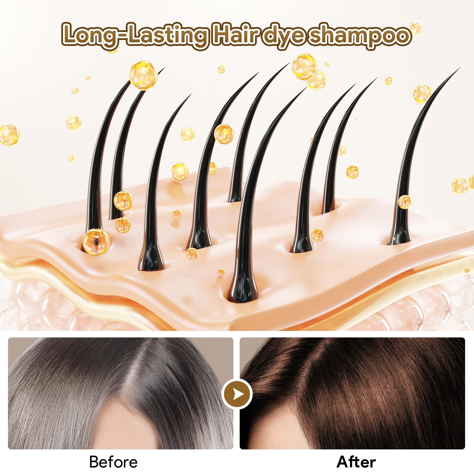 MEIDU Shampoo Shop: cabello con brillo natural tras la aplicación.