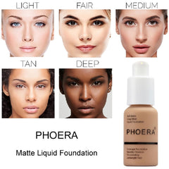 Phoera Foundation matte texture swatch highlighting oil-control finish