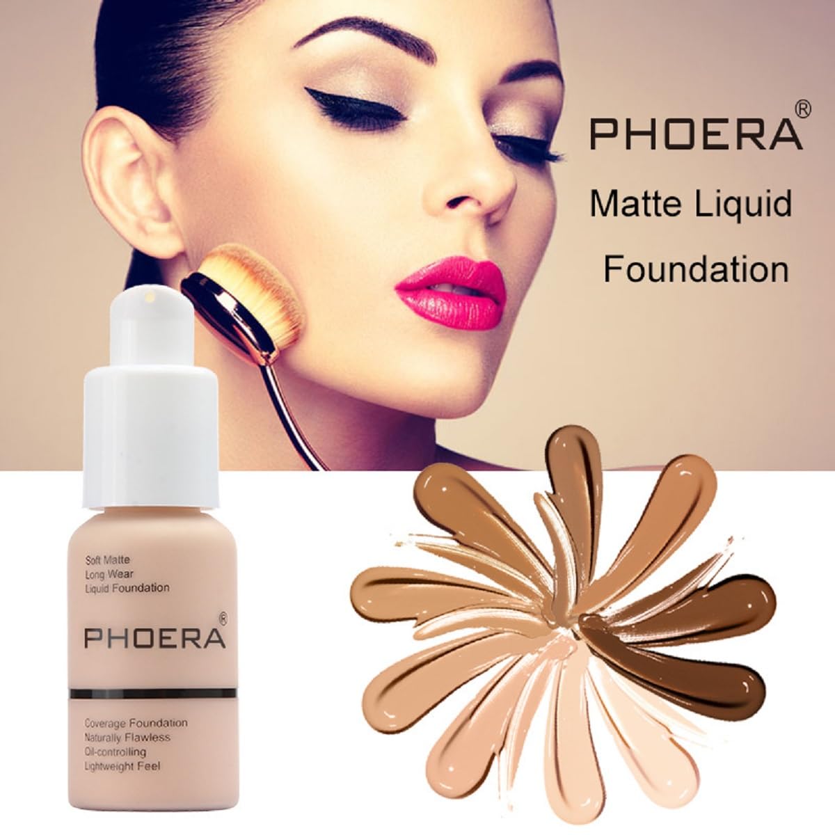 Waterproof Phoera Foundation close-up indicating smudge-resistant wear