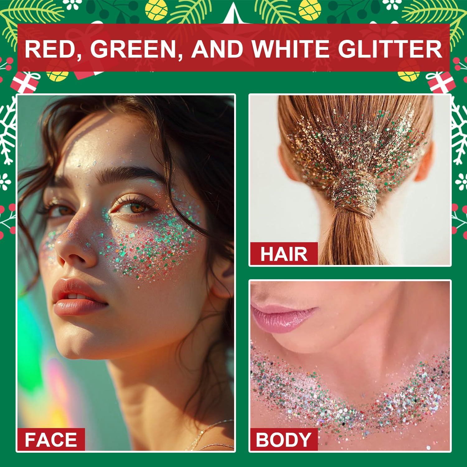 Meilury brillo gel navidad para cabello aporta destellos luminosos y duraderos.