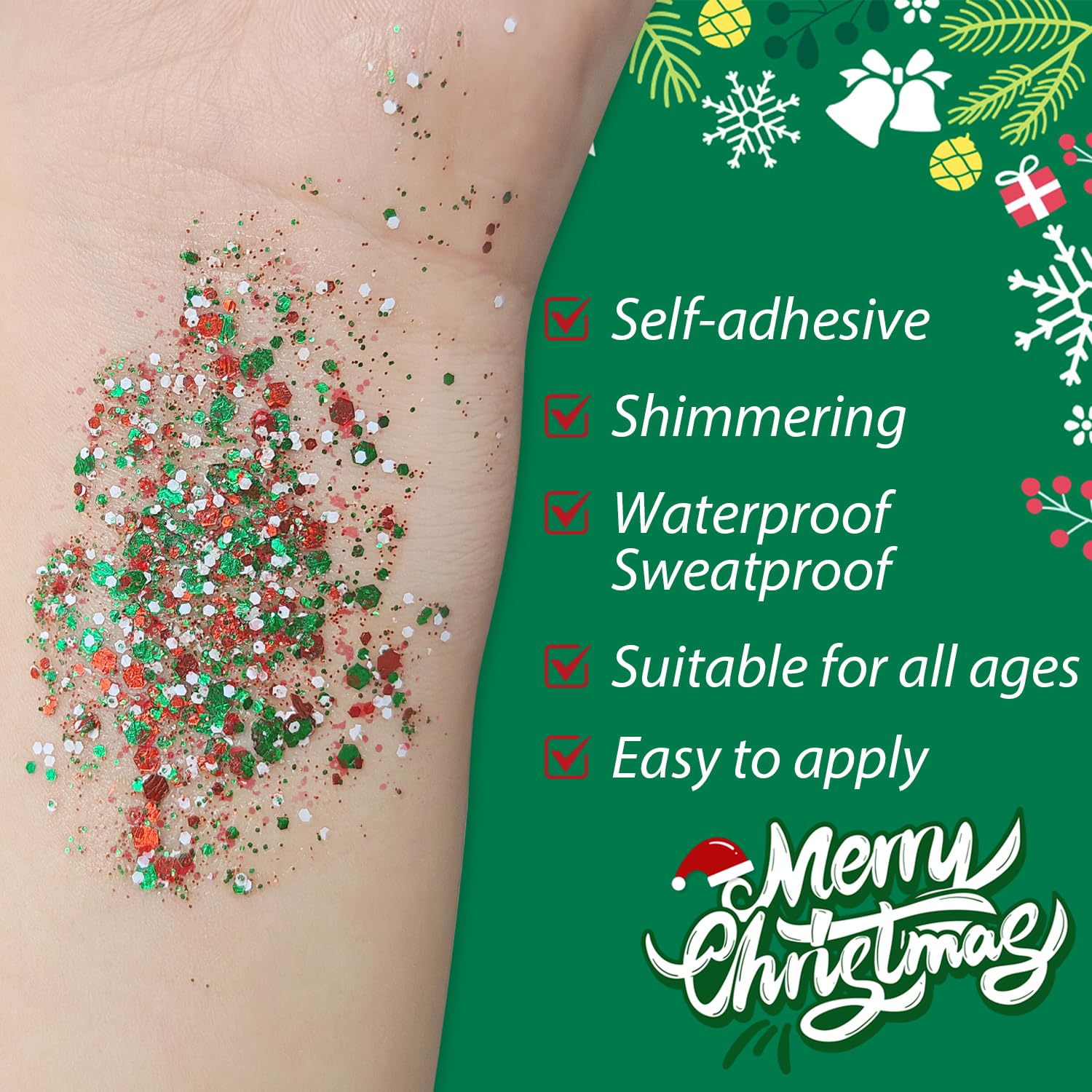 Meilury brillo holografico para maquillaje ofrece efecto iridiscente y captura la luz.